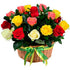 Mix color roses basket