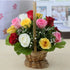 Compact basket of mix roses