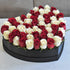 Red & White roses Heart Box