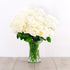 White roses Glass vase