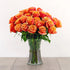 Orange roses Glass vase