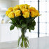 Yellow Roses Glass vase