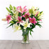 Pink & White Lilly  vase