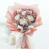 White roses pink gypsophila